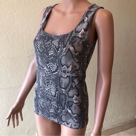Zara Women’s Size M Animal Print Snake Skin Sleeveless Shirt Elastic Tank-Top - Picture 5 of 16